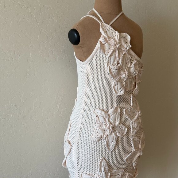 Crochet Dress. Size S. Beige. - Picture 2 of 7